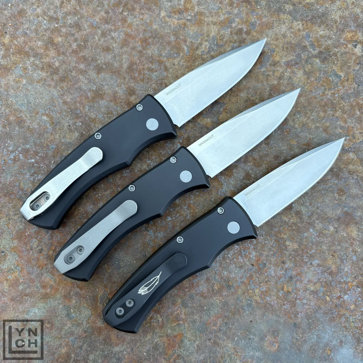 Pro-Tech Duke 2 Auto Black Aluminum Stonewash CPM MagnaCut Blade