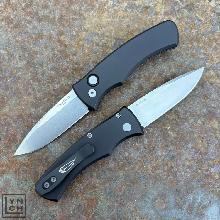 Pro-Tech Duke 2 Auto Black Aluminum Stonewash CPM MagnaCut Blade Folding Knife