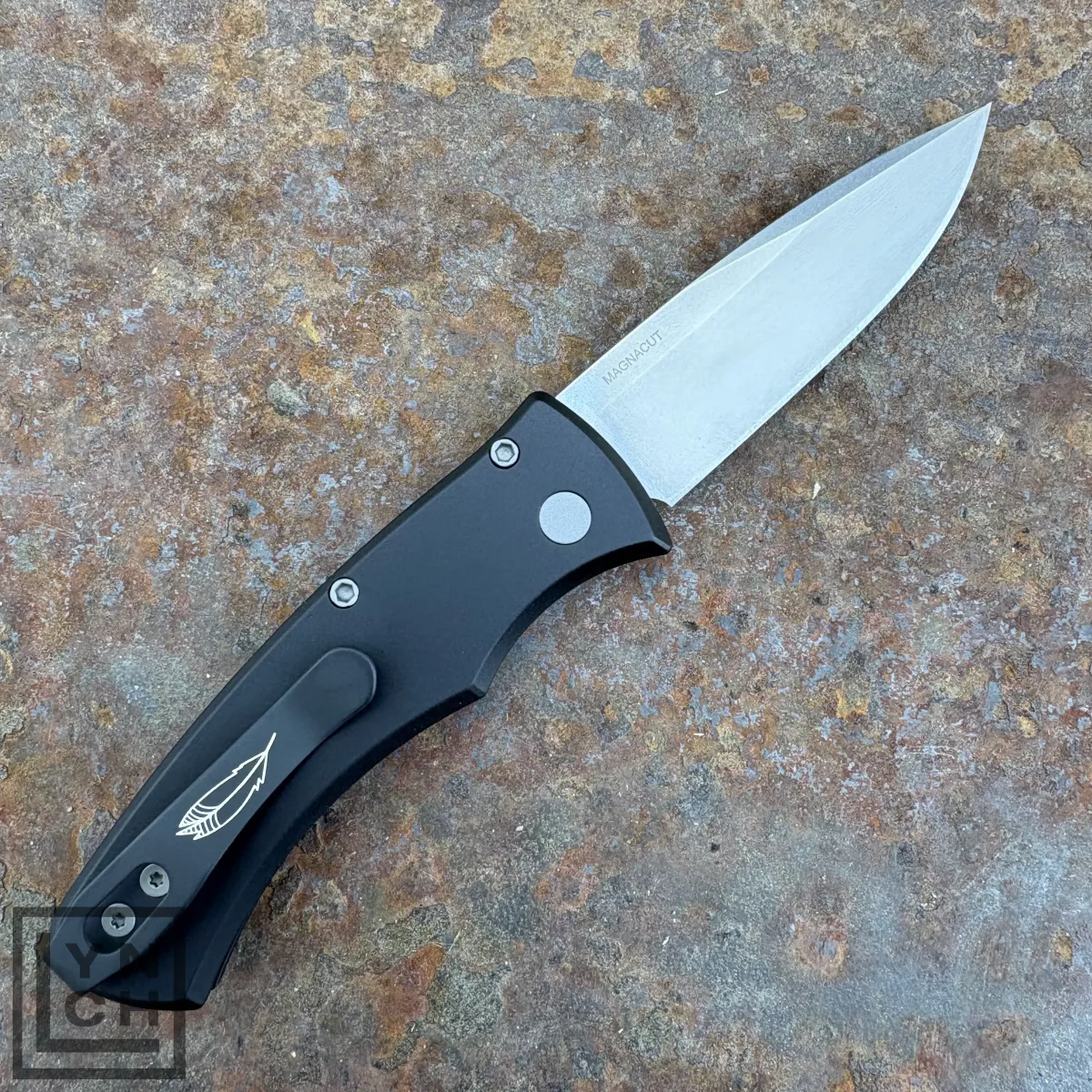Pro-Tech Duke 2 Auto Black Aluminum Stonewash CPM MagnaCut Blade