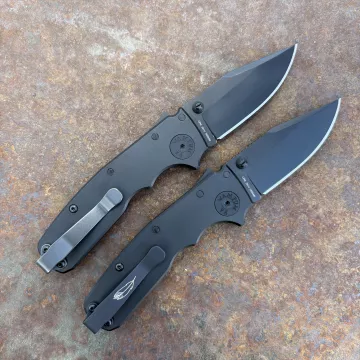 Demko Shark Cub Stealth Black Aluminum Scales DLC 20CV Clip Point Blade Folding Knife