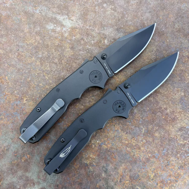 Demko Shark Cub Stealth Black Aluminum Scales DLC 20CV Clip Point Blade Folding Knife