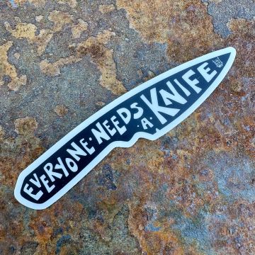 Everyone Need a Knife Black and White Stickers
