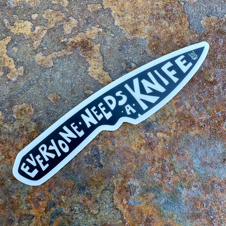 Everyone Need a Knife Black and White Stickers