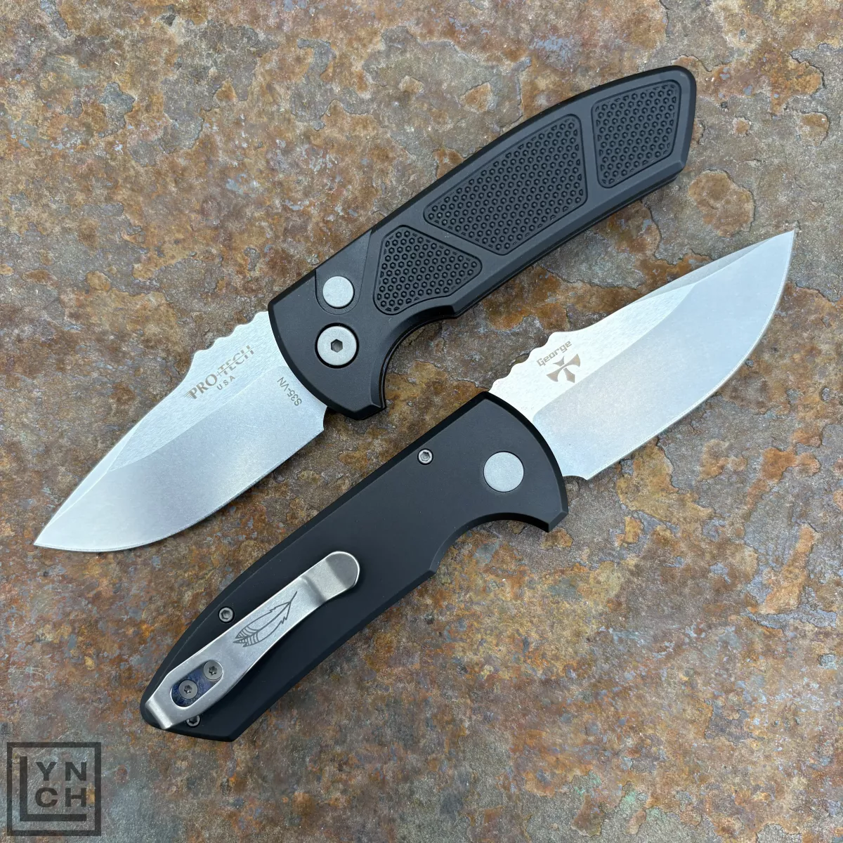 Pro-Tech Les George SBR Auto Textured Black Aluminum Stonewash