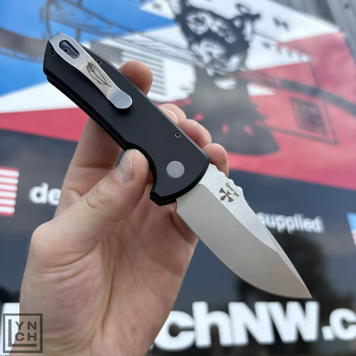 Pro-Tech Les George SBR Auto Textured Black Aluminum Stonewash