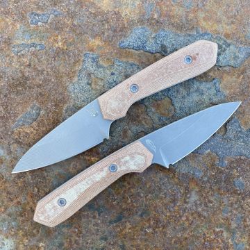 Lynch Blades Sparrow Seven Brown Micarta Service Finish Step Milled Magnacut Fixed Blade