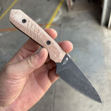Lynch Blades Sparrow Seven Brown X Micarta Service Black MagnaCut Fixed Blade