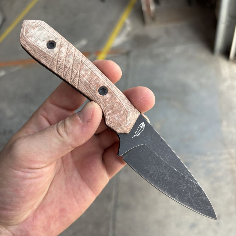 Lynch Blades Sparrow Seven Brown X Micarta Service Black MagnaCut Fixed Blade