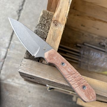 Lynch Blades Sparrow Seven Brown X Micarta Service Finish Magnacut Fixed Blade