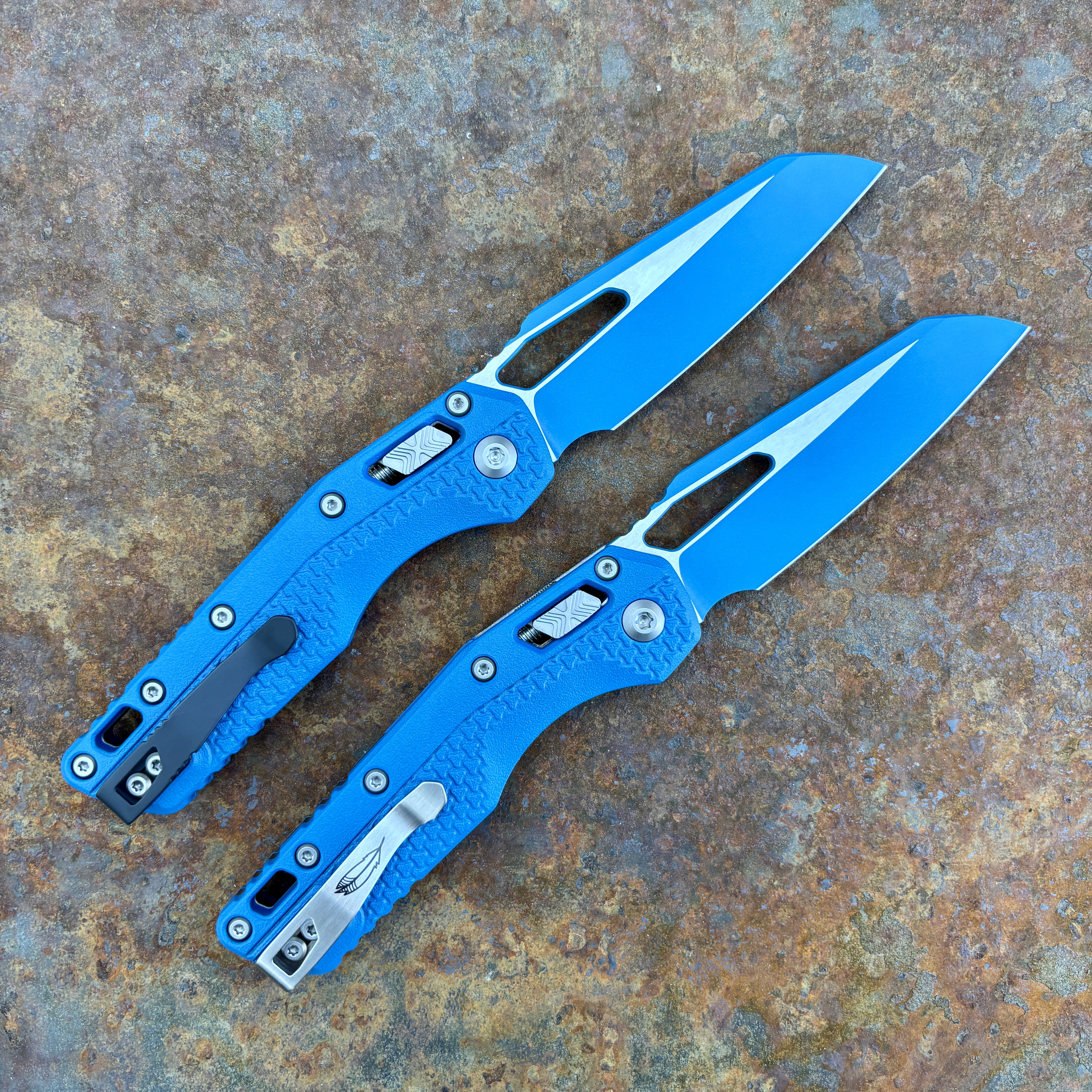 ミカタロウ Microtech MSI Ram-Lok Blue Cerakote Tri-Grip Polymer Blue Cerakote