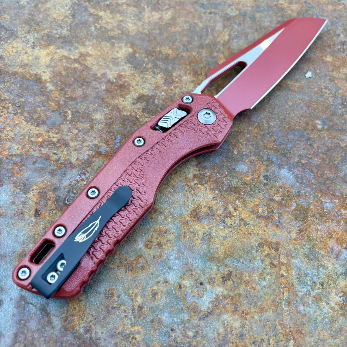 Microtech MSI Ram-Lok Crimson Red Cerakote Tri-Grip Polymer