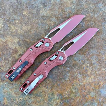 Microtech MSI Ram-Lok Crimson Red Cerakote Tri-Grip Polymer Crimson Red Cerakote M390 Folding Knife