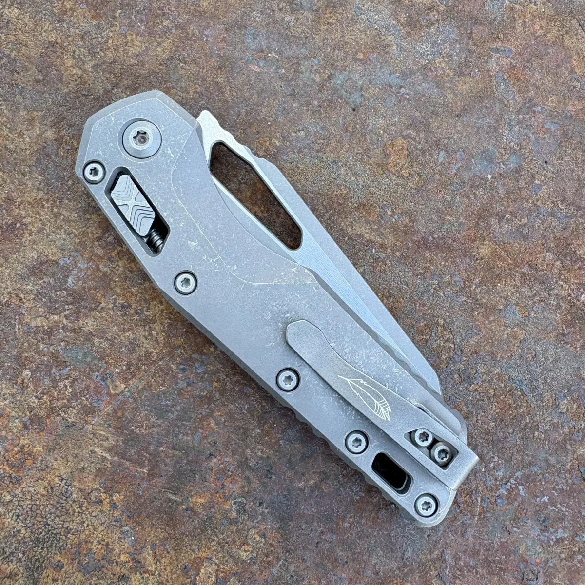 Microtech MSI Ram-Lok Marfione Select Apocalyptic Slab Titanium