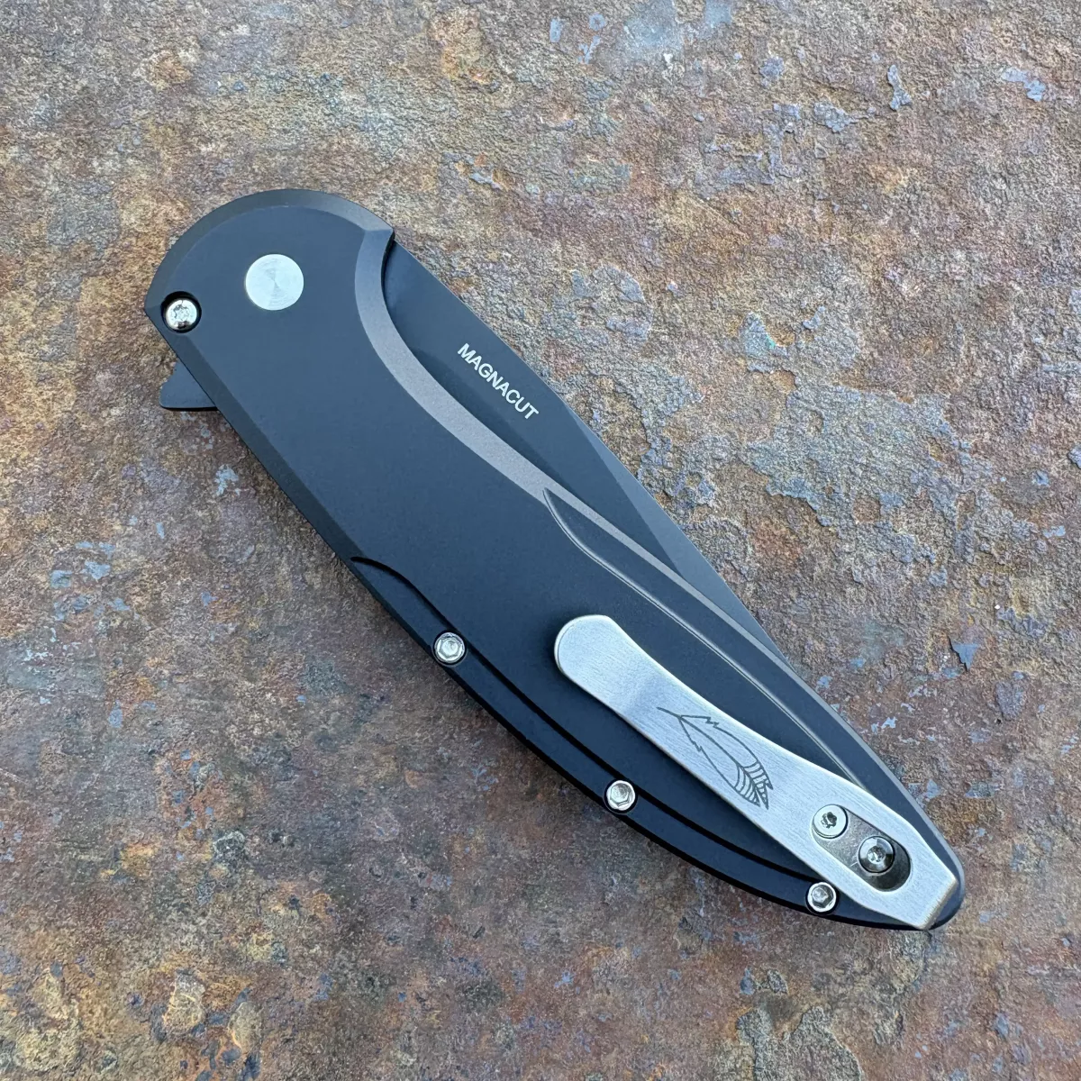 Pro-Tech Cambria 2 Black Aluminum TechnoCarbo Blue Inlay Stonewash