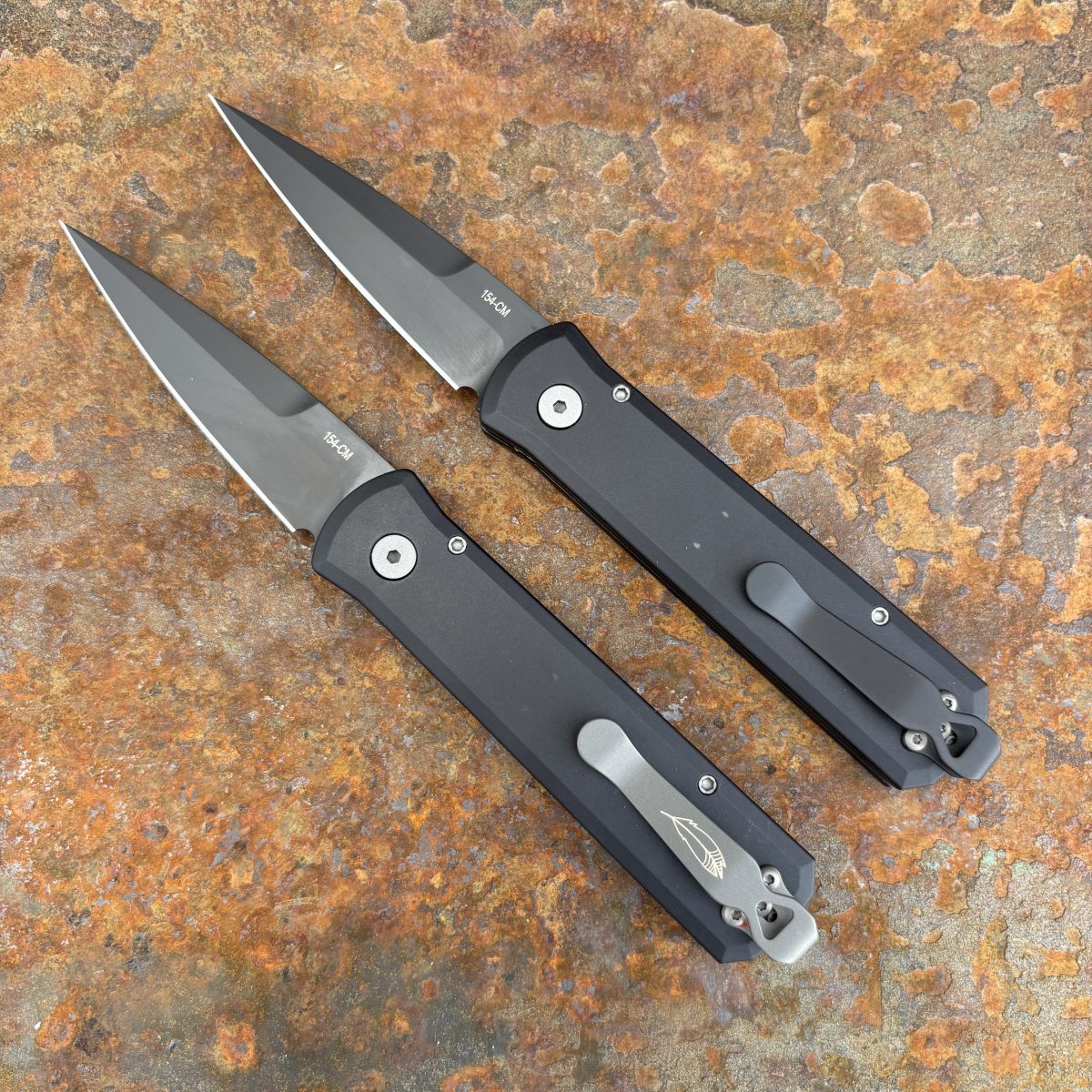 Pro-Tech Godson Auto Left Handed Black Aluminum Black 154CM Blade