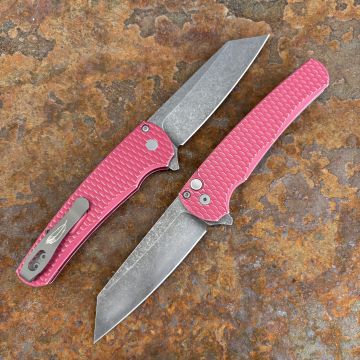 Pro-Tech Malibu Battleworn Red Dragon Scale Aluminum Acidwash Magnacut Blade Folding Knife