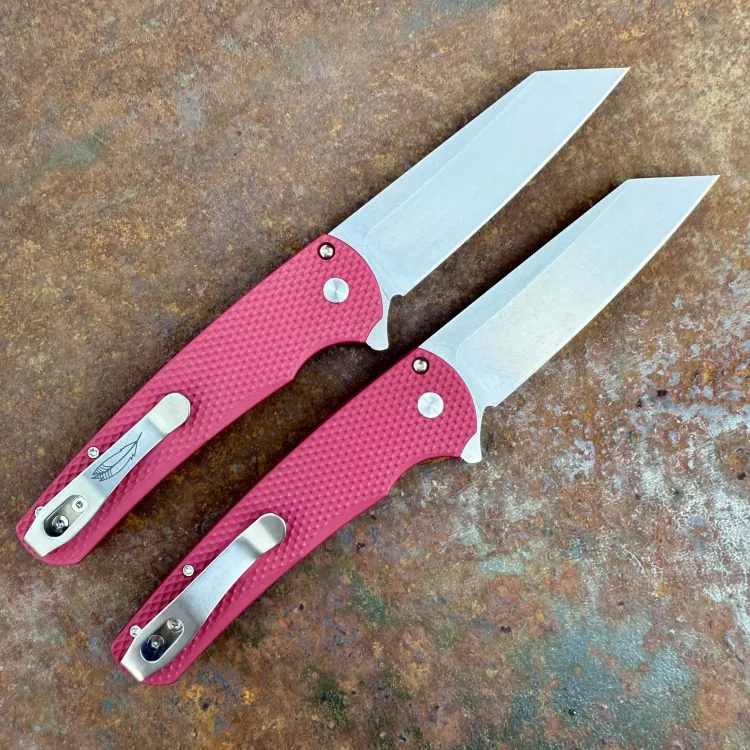 Pro-Tech Malibu Textured Red Aluminum Stonewash MagnaCut Blade Folding Knife