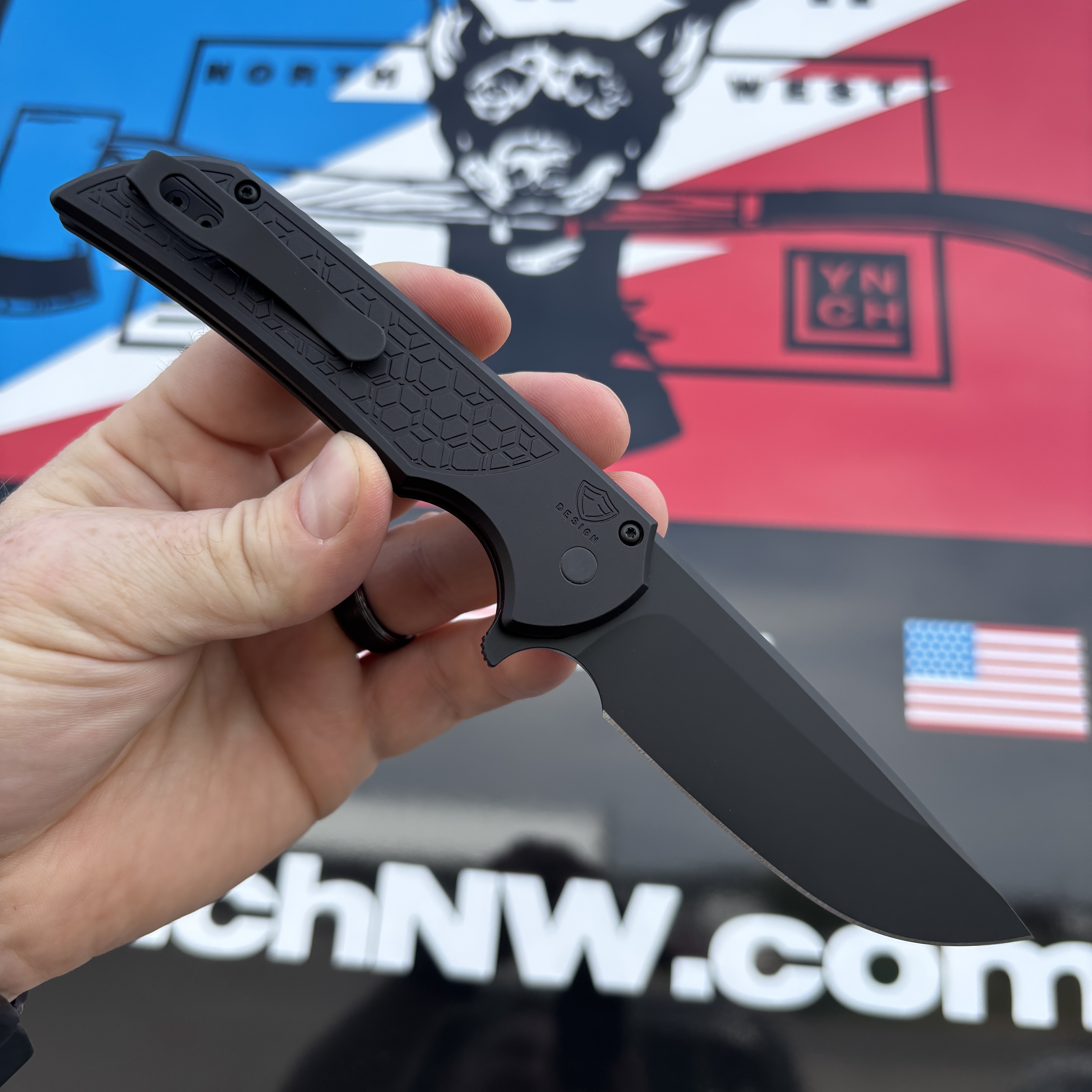 damadama　MDL BLK M ARMORED M Damascus Blck Titanium | EDC Liner Lock Pocket Knife