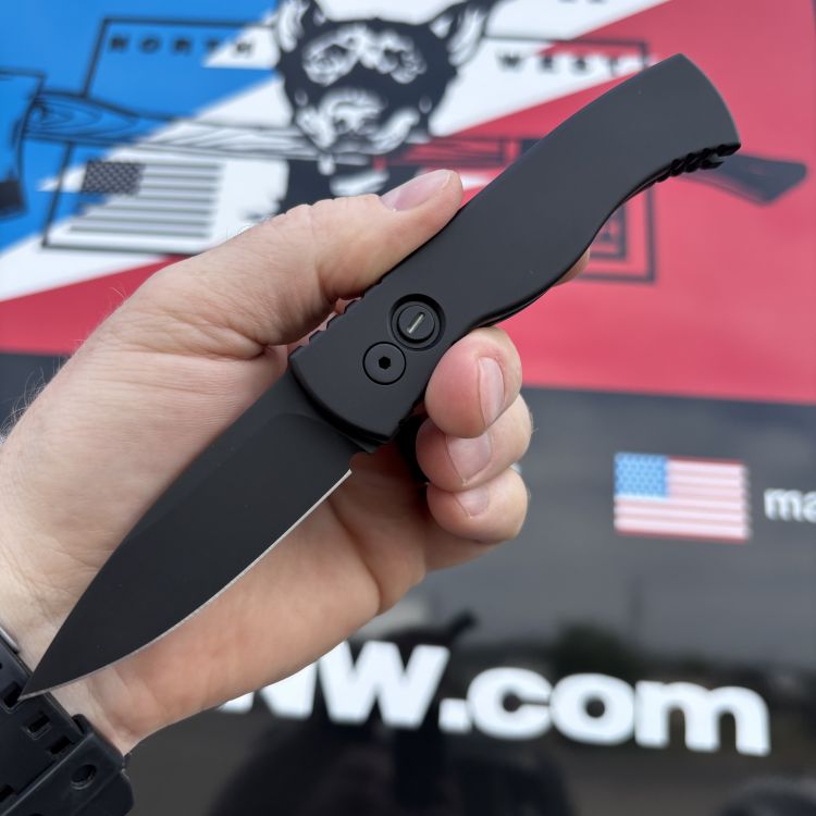 Pro-Tech TR-2 Auto OPERATOR Black Aluminum Sterile Black DLC Magnacut Blade Folding Knife