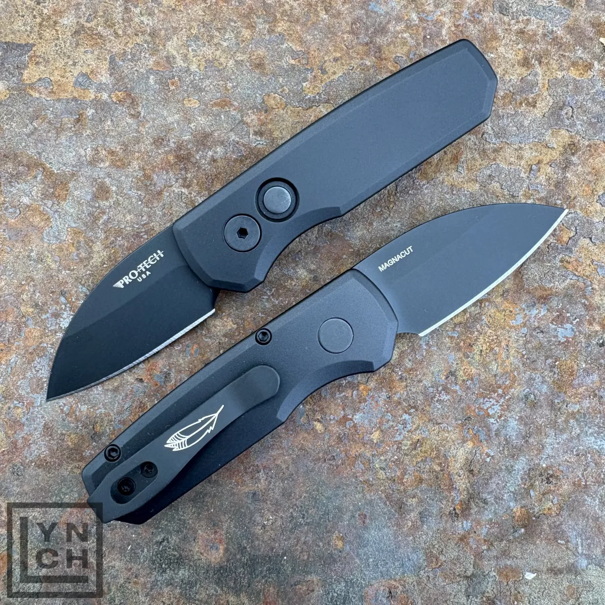 Pro-Tech Runt 5 Auto Black Aluminum Black DLC Wharncliffe CPM