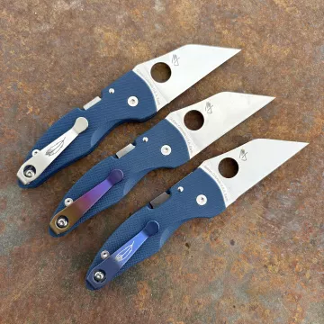 Spyderco MicroJimbo Blue G10 Satin CPM SPY27 Blade Folding Knife