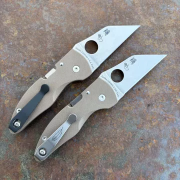 Spyderco MicroJimbo Sprint Run Brown G10 Satin CPM 15V Blade Folding Knife