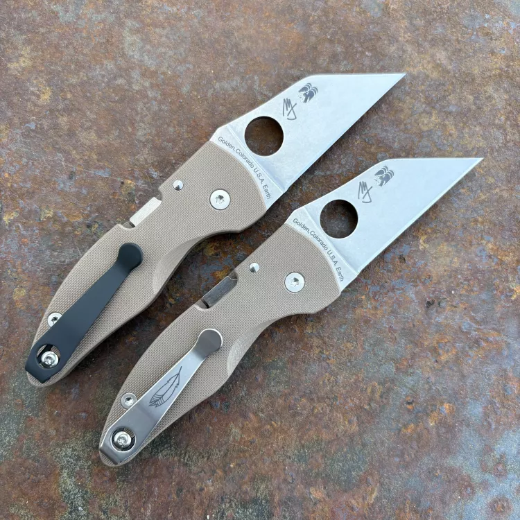 Spyderco MicroJimbo Sprint Run Brown G10 Satin CPM 15V Blade Folding Knife