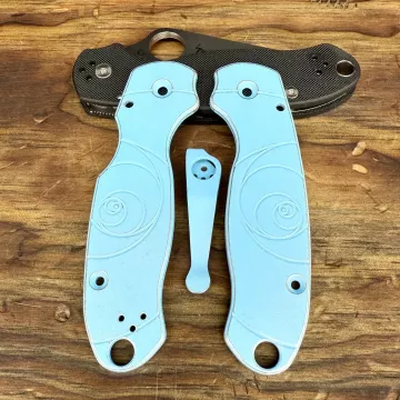 Spyderco Para 3 Fibonacci Aluminum Scale Kit - Limited Run Battle Blue Raspberry Cerakote