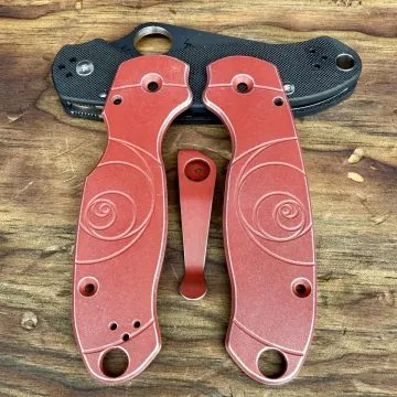 Spyderco Para 3 Fibonacci Aluminum Scale Kit - Limited Run Battle Crimson Red Cerakote