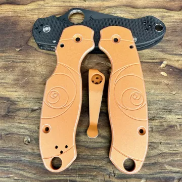 Spyderco Para 3 Fibonacci Aluminum Scale Kit - Limited Run Battle Tequila Sunrise Cerakote