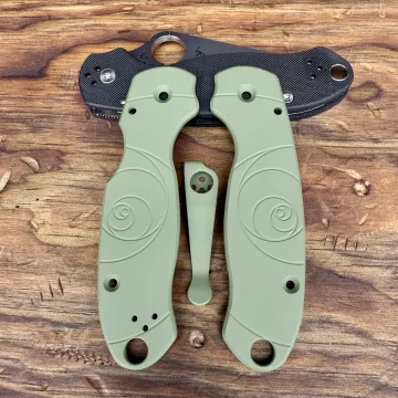 Spyderco Para 3 Fibonacci Aluminum Scale Kit - Limited Run Dark Green Cerakote