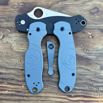 Spyderco Para 3 Fibonacci Aluminum Scale Kit - Limited Run Titanium Blue Cerakote