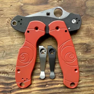 Spyderco Para 3 Fibonacci Titanium Scale Kit - Limited Run Firehouse Red Cerakote