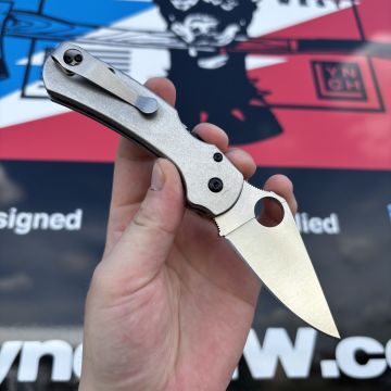 Spyderco Para 3 LW Skinny MOD 1 Stone Plain Satin Magnacut BLK Back-Spacer STO Clip MOD Knife