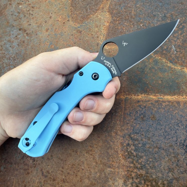 Spyderco Para 3 LW Skinny MOD 1 Raspberry Blue Plain BLK CTS BD1N BLK Back-Spacer RB Clip MOD Knife