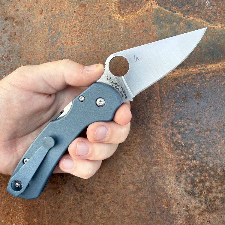 Spyderco Para 3 LW Skinny MOD 1 Titanium Blue Plain Satin SPY27 STO BS TI BLUE Clip MOD Knife