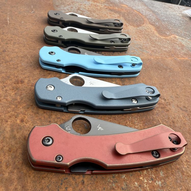 Spyderco Para 3 LW MOD 1 Skinny Plain Titanium Scale Kit