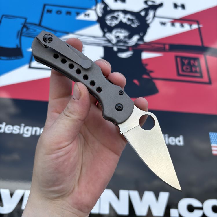 Spyderco Para 3 LW Skinny MOD 2 Sandblast Satin Magnacut BLK Back-Spacer SB Clip MOD Knife (BLEM)