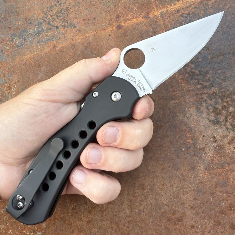 Spyderco Para 3 LW Skinny MOD 2 Black Speed Hole Satin SPY27 Stone Back-Spacer BLK Clip MOD Knife