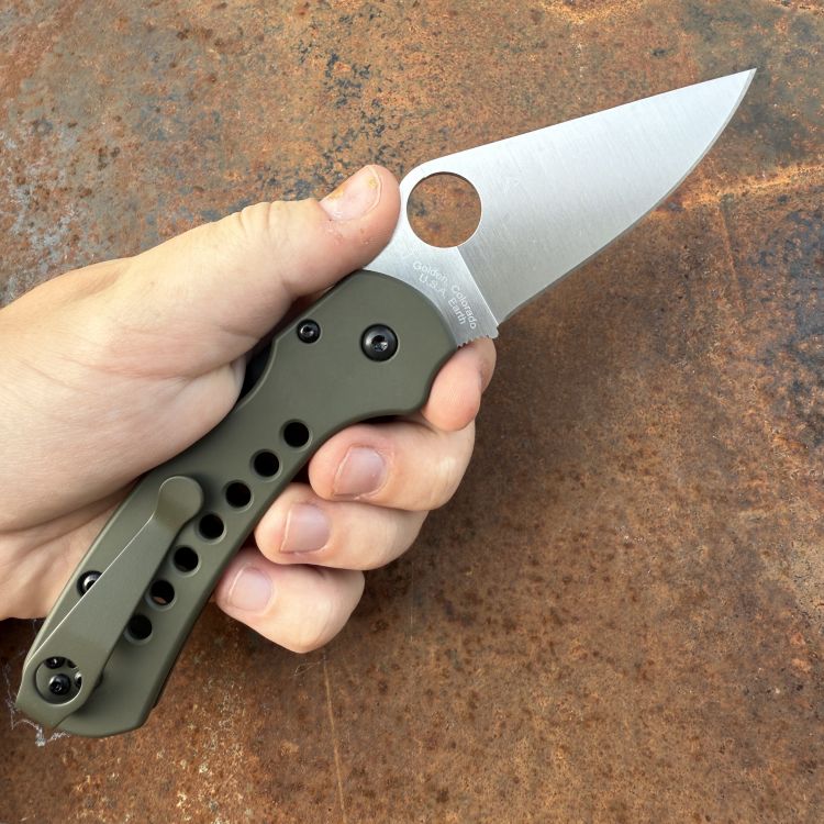 Spyderco Para 3 LW Skinny MOD 2 OD Green Speed Hole Satin MagnaCut STO BS OD Clip MOD Knife