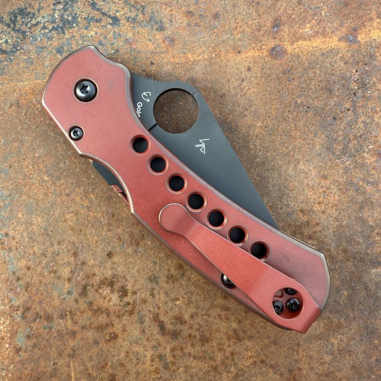 Spyderco Para 3 LW Skinny MOD 2 Battle Crimson Red Speed Hole BLK CTS BD1N BLK BS CRM Clip MOD Knife