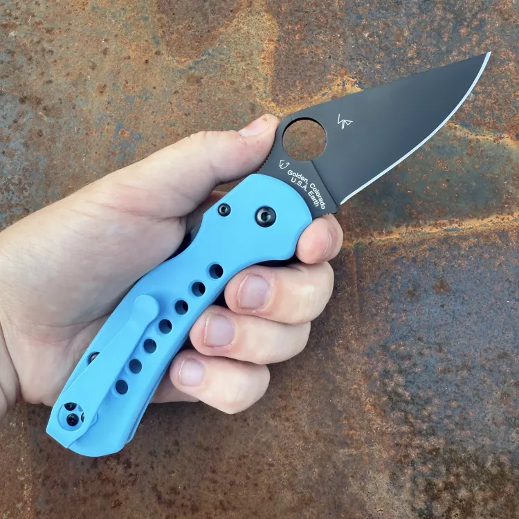 Spyderco Para 3 LW Skinny MOD 2 Raspberry Blue Speed Hole BLK CTS BD1N BLK BS R BLUE Clip MOD Knife