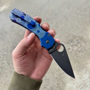 Spyderco Para 3 LW MOD 3 Skinny Rain Drops Titanium Scale Kit