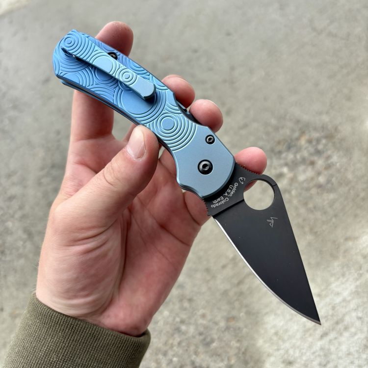 Spyderco Para 3 LW Skinny MOD 3 Sky Blue Black CTS BD1N BLK Back-Spacer Modular Clip MOD Knife