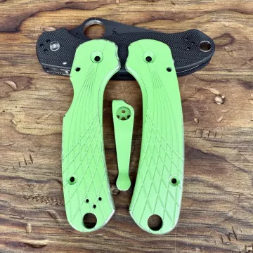 Spyderco Para 3 Skinny "Streamline" Titanium Scale Kit - Limited Run Battle Green Mamba Cerakote