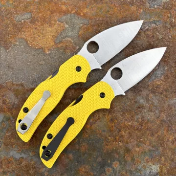 Spyderco Sage 5 LW Salt Yellow FRN Scales Satin MagnaCut Blade Folding Knife