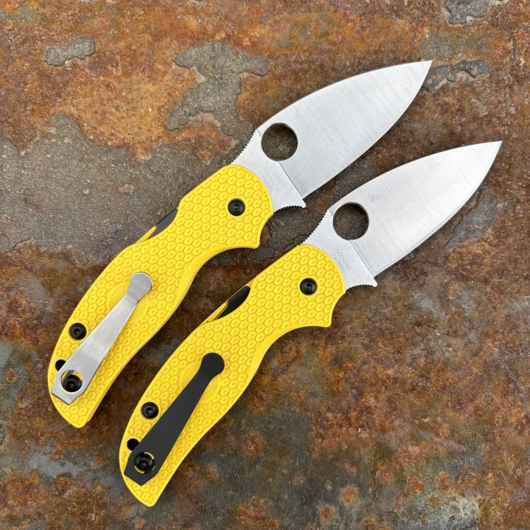 Spyderco Sage 5 LW Salt Yellow FRN Scales Satin MagnaCut Blade Folding Knife