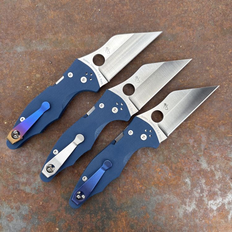 Spyderco Yojimbo 2 Cobalt Blue G10 Scales Satin SPY27 Blade Folding Knife