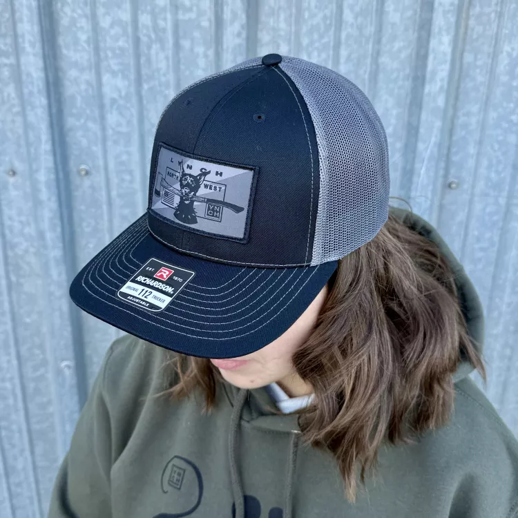 Blackout Dog - Black/Charcoal Richardson 112 Classic Trucker Cap