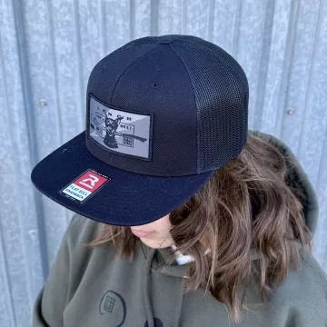 Blackout Dog - Black/Black Richardson 511 Wool Blend Flat Bill Trucker Cap